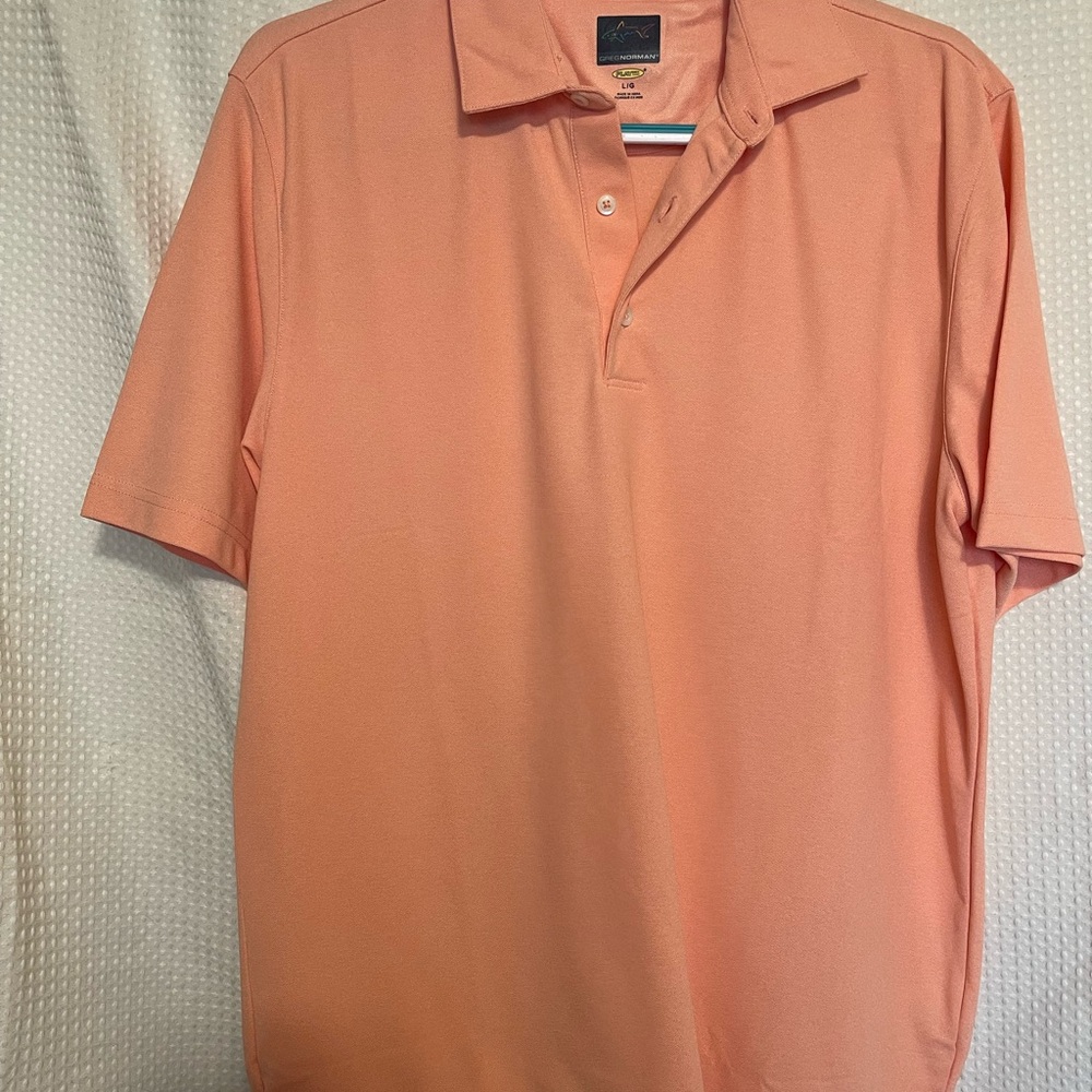 Greg Norman Collection Coral Peach Performance Polo